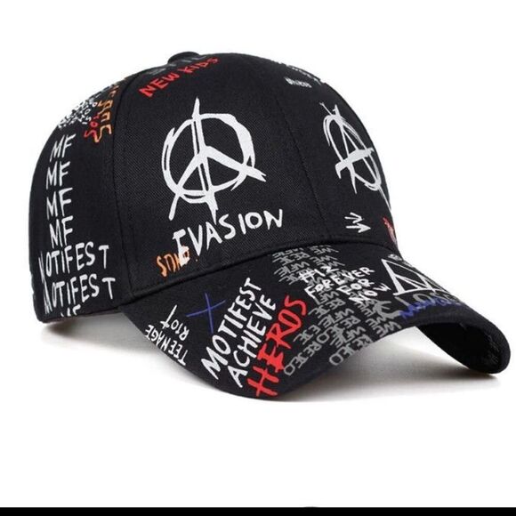 Billie Ellish Five Panel Hat - Adjustable - Unisex -  Black Blue - Y2k Festival - Picture 5 of 7